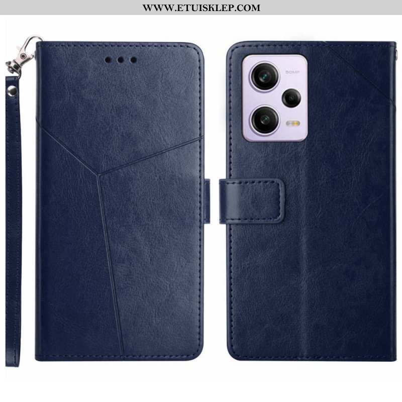 Etui Folio do Xiaomi Redmi Note 12 Pro z Łańcuch Projekt Z Paskami Y